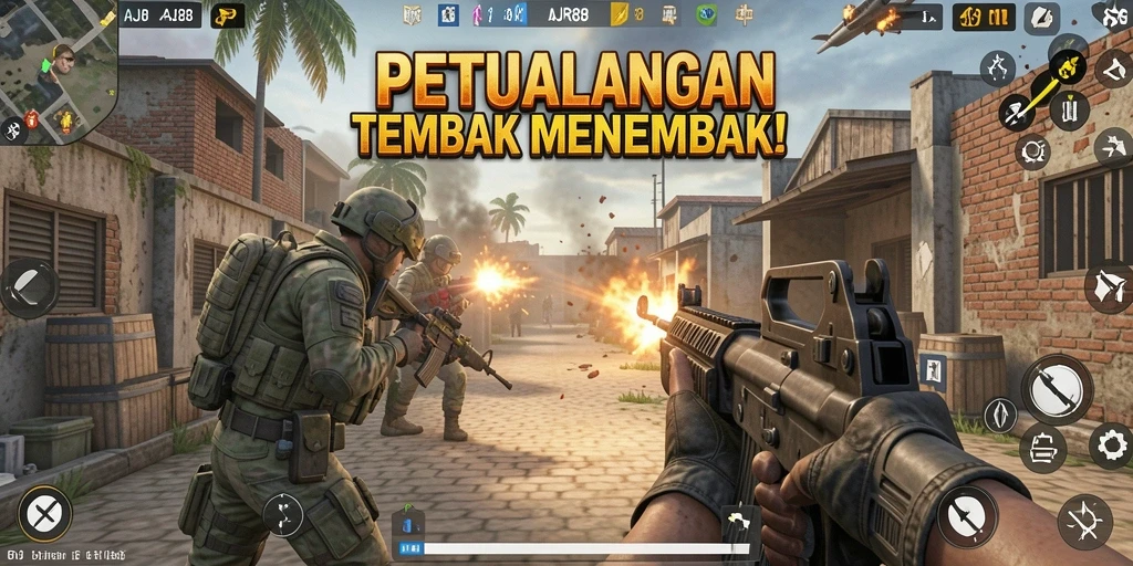 Tampilan gameplay menegangkan dari AJR88 dengan aksi seru.