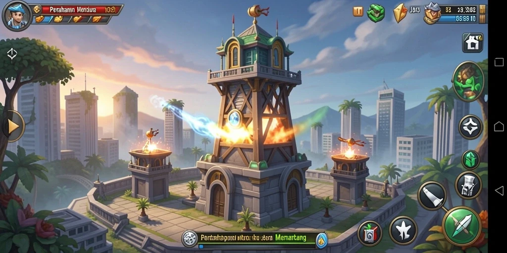 Tampilan gameplay <strong>JJ62</strong> yang menegangkan dan penuh aksi Tower Defense.