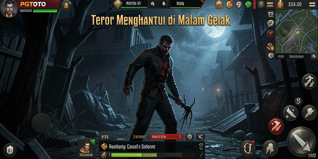 Gameplay menegangkan dengan atmosfer kegelapan dan horor.