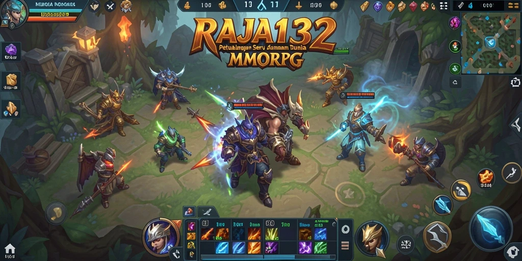 Screenshot gameplay RAJA132 menunjukkan aksi pertempuran seru dalam dunia MMORPG.