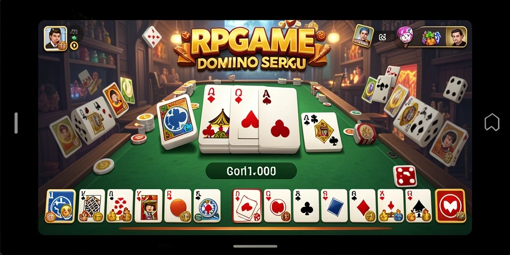 Screenshot RPGAME menampilkan pemain berkompetisi dalam permainan Domino.