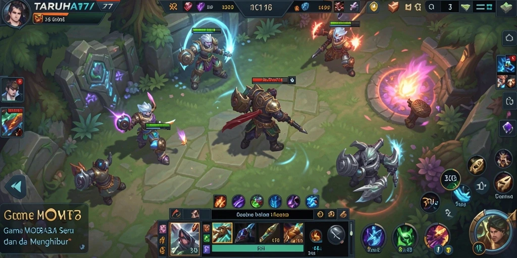 Gameplay seru TARUHAN77 dengan karakter unik dan pertarungan dinamis.