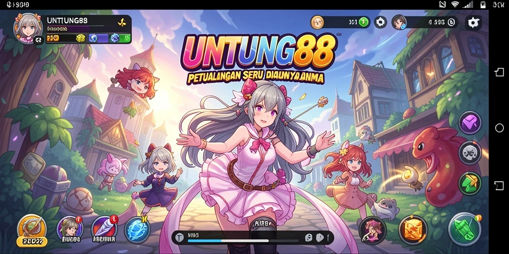 Screenshot UNTUNG88 menampilkan aksi karakter anime yang seru.